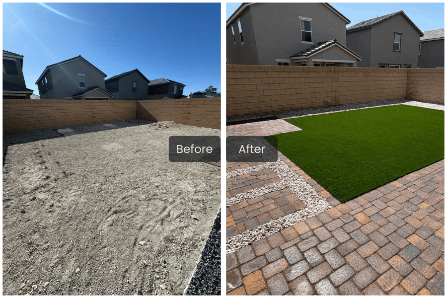 Before and after artificial turf transformation 3