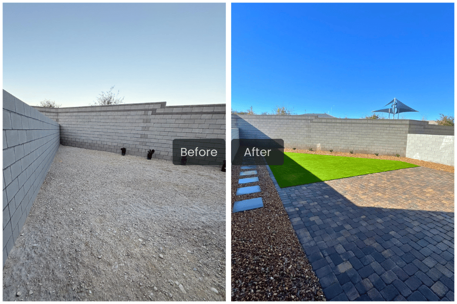 Before and after artificial turf transformation 6