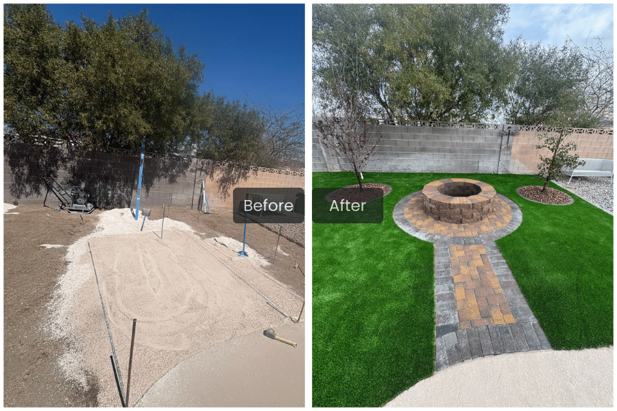 Before and after artificial turf transformation 5